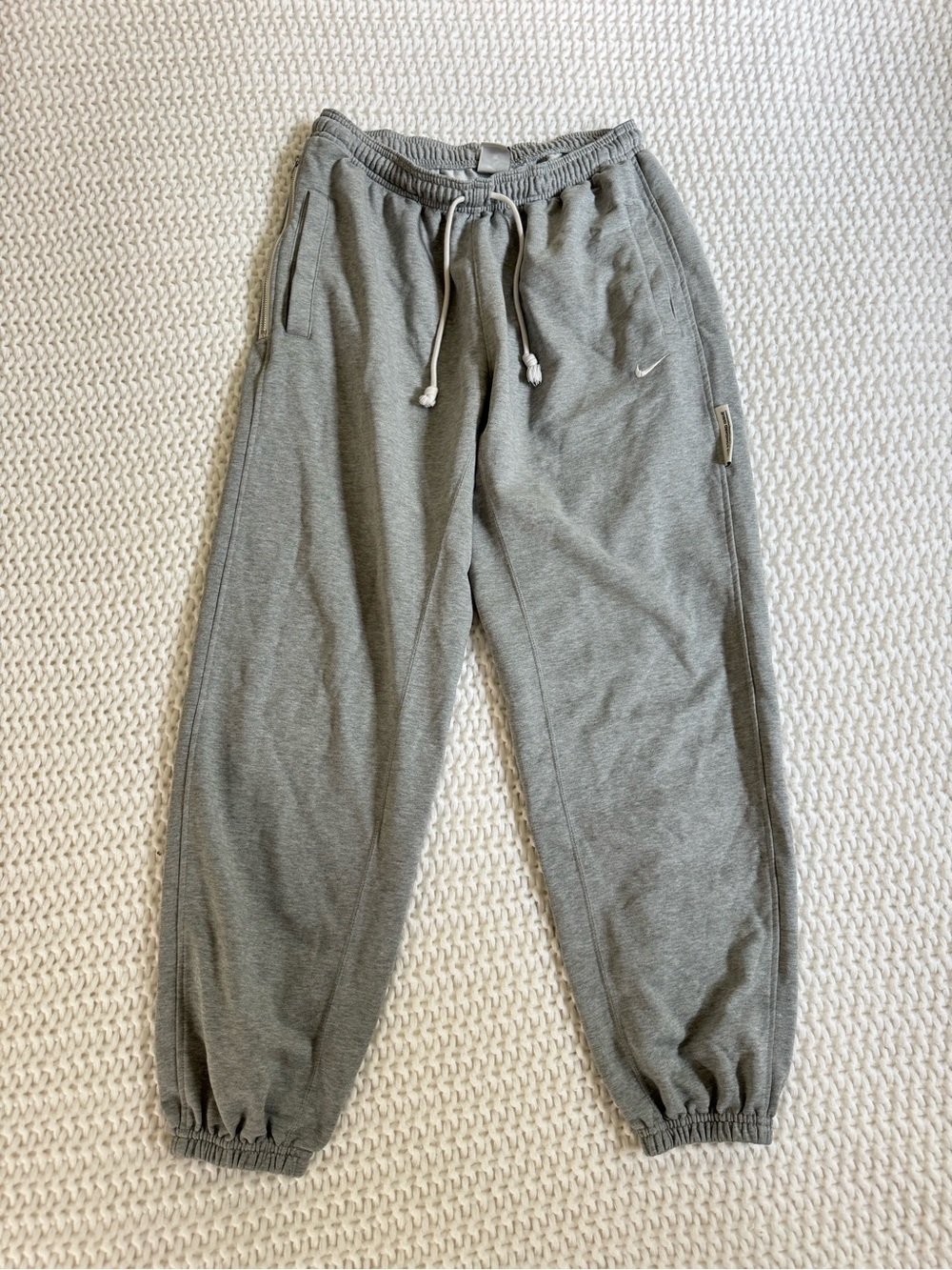 Nike Grey Men's Fleece Joggers with Drawstring